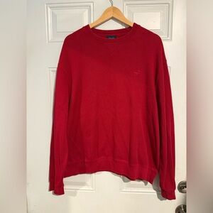 Faconnable Red Crewneck Sweater Vibrant Knit Pullover